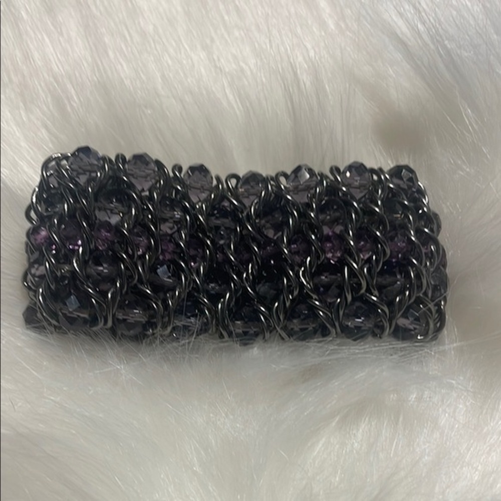 Elegant Purple and Silver Chain Bracelet